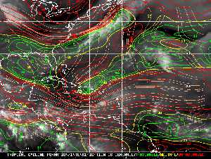 Météo tropicale : Carte des vents de cisaillement.