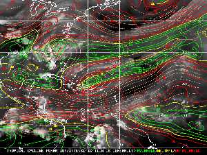 Météo tropicale : Carte des vents de cisaillement.