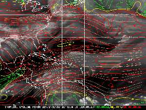 Météo tropicale : Carte des vents de cisaillement.