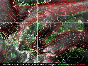 Météo tropicale : Carte des vents de cisaillement.