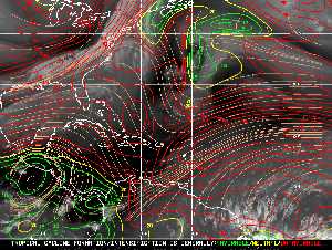 Météo tropicale : Carte des vents de cisaillement.