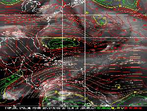 Météo tropicale : Carte des vents de cisaillement.