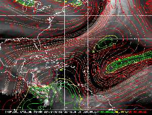 Météo tropicale : Carte des vents de cisaillement.