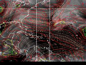 Météo tropicale : Carte des vents de cisaillement.
