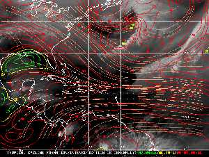 Météo tropicale : Carte des vents de cisaillement.