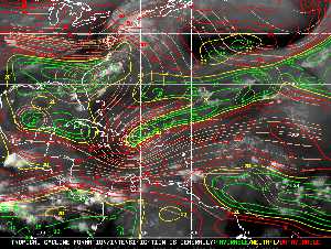 Météo tropicale : Carte des vents de cisaillement.