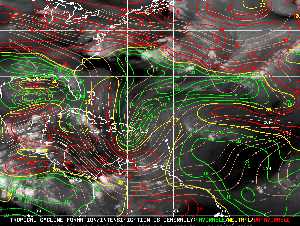 Météo tropicale : Carte des vents de cisaillement.