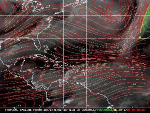 Météo tropicale : Carte des vents de cisaillement.