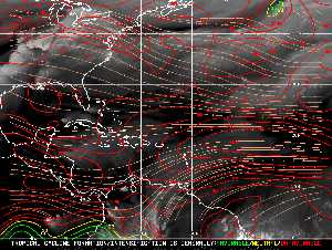 Météo tropicale : Carte des vents de cisaillement.