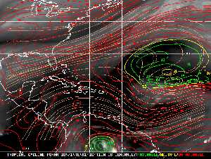 Météo tropicale : Carte des vents de cisaillement.