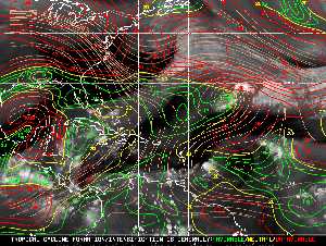 Météo tropicale : Carte des vents de cisaillement.