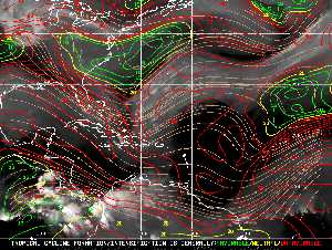Météo tropicale : Carte des vents de cisaillement.