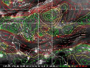 Météo tropicale : Carte des vents de cisaillement.