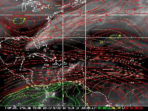 Météo tropicale : Carte des vents de cisaillement.