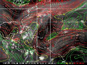 Météo tropicale : Carte des vents de cisaillement.