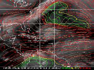 Météo tropicale : Carte des vents de cisaillement.
