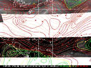 Météo tropicale : Carte des vents de cisaillement.