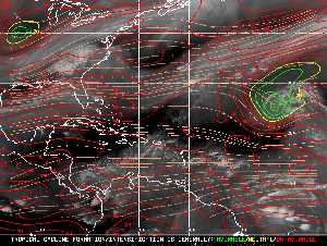 Météo tropicale : Carte des vents de cisaillement.