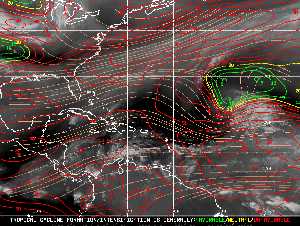 Météo tropicale : Carte des vents de cisaillement.