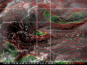 Météo tropicale : Carte des vents de cisaillement.