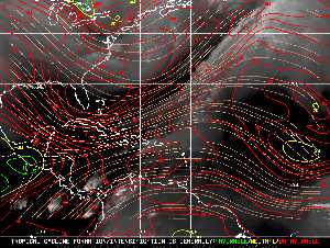 Météo tropicale : Carte des vents de cisaillement.