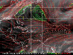 Météo tropicale : Carte des vents de cisaillement.