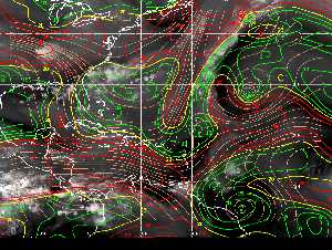 Météo tropicale : Carte des vents de cisaillement.