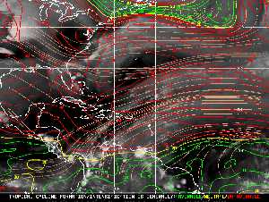 Météo tropicale : Carte des vents de cisaillement.