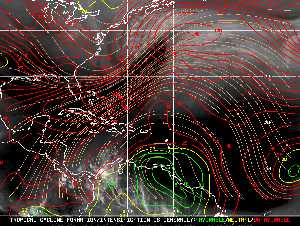 Météo tropicale : Carte des vents de cisaillement.