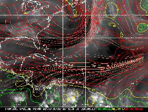 Météo tropicale : Carte des vents de cisaillement.