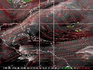 Météo tropicale : Carte des vents de cisaillement.