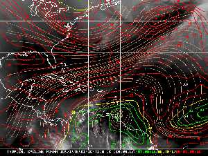 Météo tropicale : Carte des vents de cisaillement.