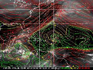 Météo tropicale : Carte des vents de cisaillement.