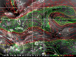 Météo tropicale : Carte des vents de cisaillement.
