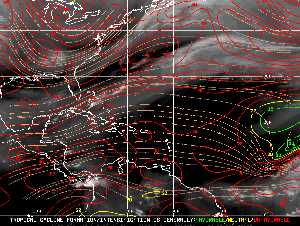 Météo tropicale : Carte des vents de cisaillement.