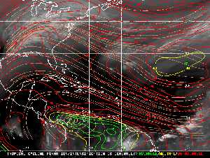 Météo tropicale : Carte des vents de cisaillement.