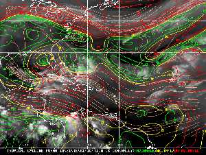 Météo tropicale : Carte des vents de cisaillement.