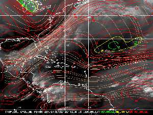 Météo tropicale : Carte des vents de cisaillement.