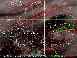 Météo tropicale : Carte des vents de cisaillement.