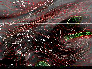 Météo tropicale : Carte des vents de cisaillement.