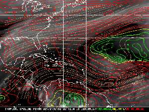 Météo tropicale : Carte des vents de cisaillement.
