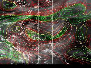 Météo tropicale : Carte des vents de cisaillement.