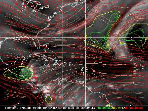 Météo tropicale : Carte des vents de cisaillement.