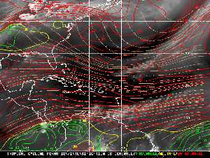 Météo tropicale : Carte des vents de cisaillement.