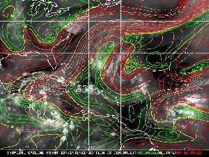Météo tropicale : Carte des vents de cisaillement.