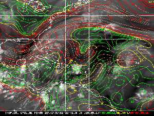 Météo tropicale : Carte des vents de cisaillement.