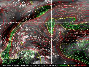 Météo tropicale : Carte des vents de cisaillement.