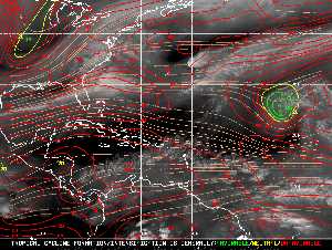 Météo tropicale : Carte des vents de cisaillement.