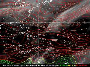 Météo tropicale : Carte des vents de cisaillement.