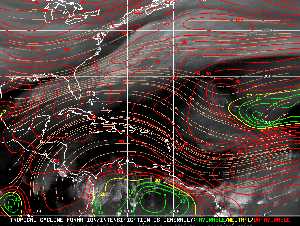 Météo tropicale : Carte des vents de cisaillement.